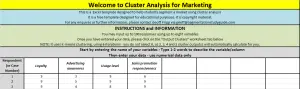 cluster analysis template data entry